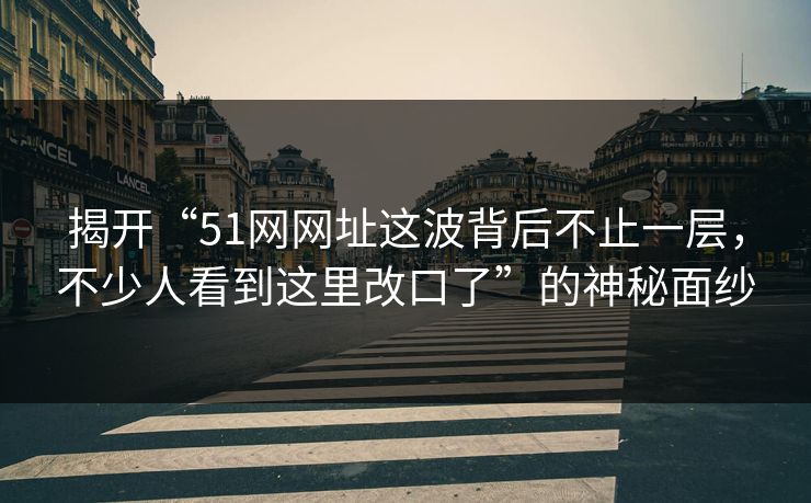 揭开“51网网址这波背后不止一层，不少人看到这里改口了”的神秘面纱
