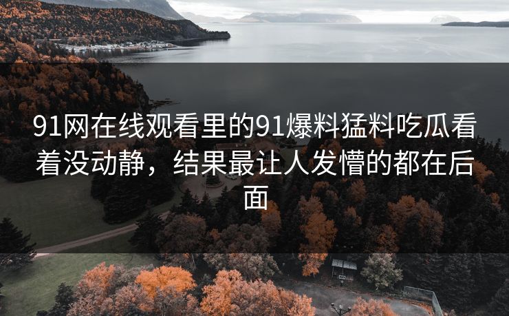 91网在线观看里的91爆料猛料吃瓜看着没动静，结果最让人发懵的都在后面