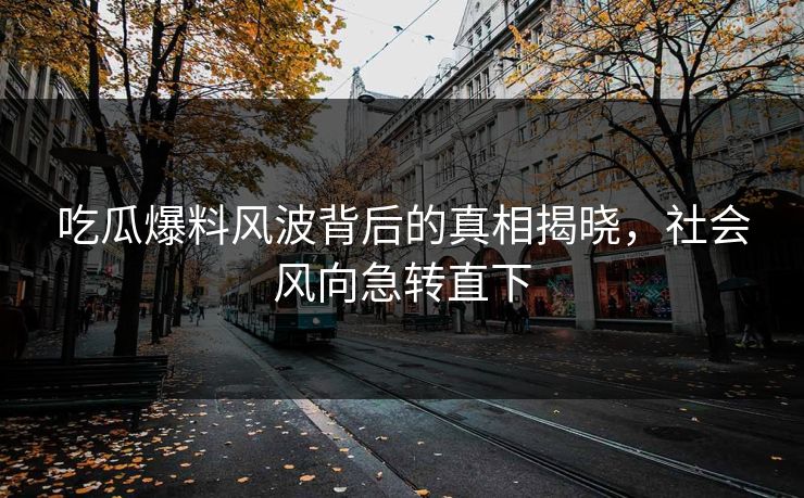 吃瓜爆料风波背后的真相揭晓，社会风向急转直下