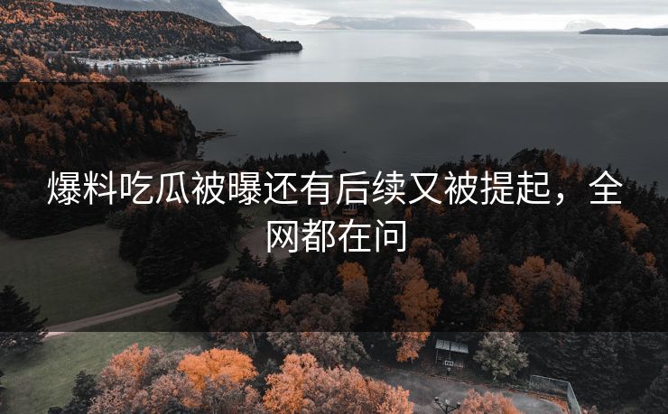 爆料吃瓜被曝还有后续又被提起,全网都在问