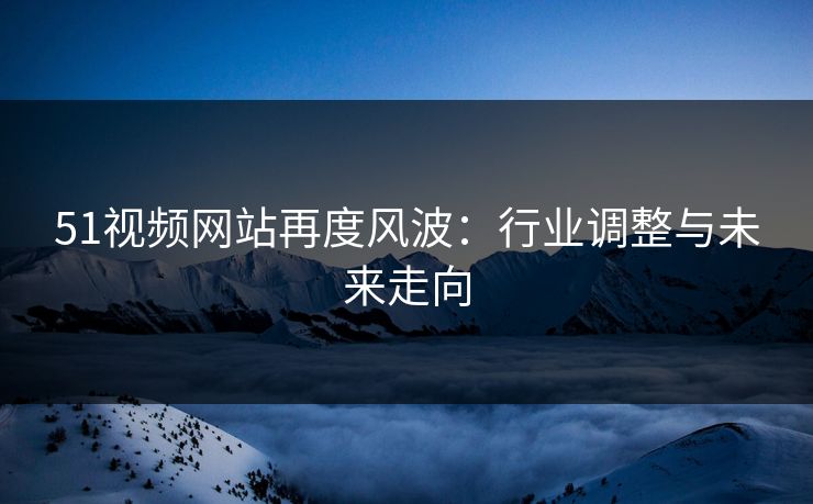 51视频网站再度风波:行业调整与未来走向