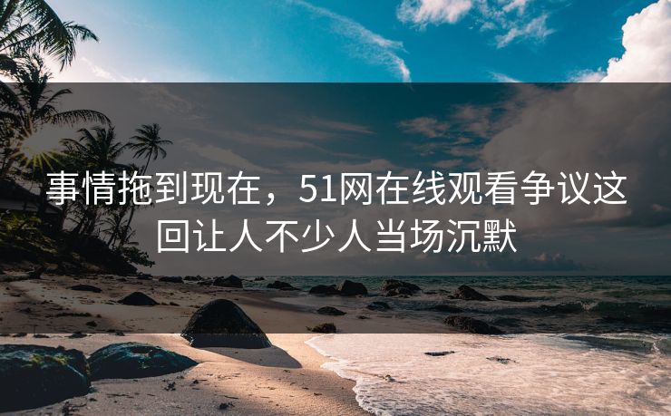 事情拖到现在，51网在线观看争议这回让人不少人当场沉默